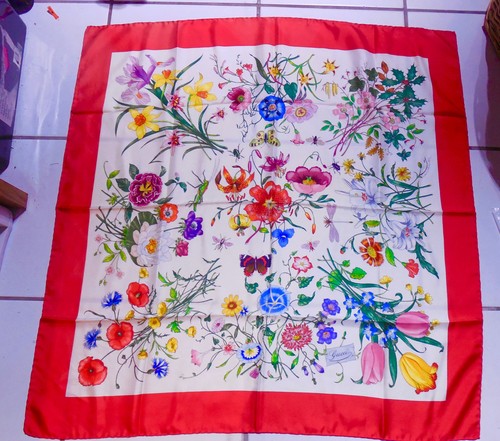 Gucci floral silk scarf - silk, v