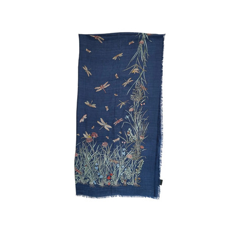 Gucci blue cashmere dragonfly - cashmere,