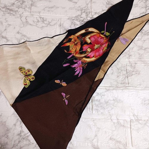 Gucci silk scarf floral design - silk,