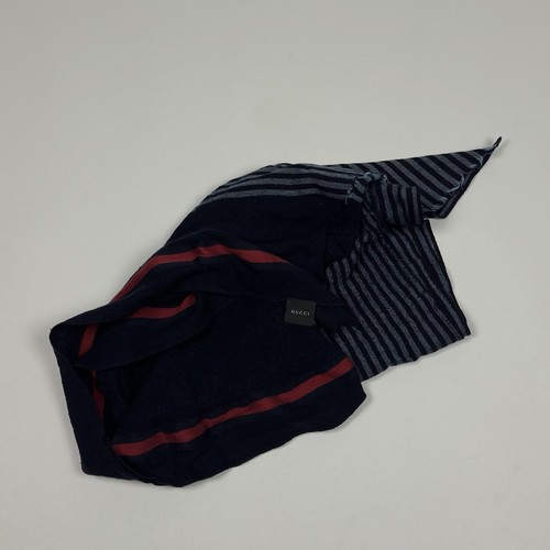 Gucci navy wool scarf - navy,